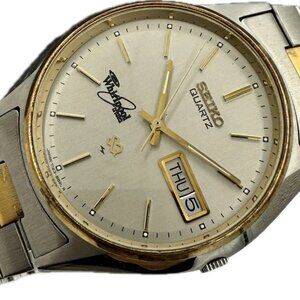 Vintage Seiko 7123-8469 SQ w Whirlpool Dial Men's Quartz Wristwatch Japan